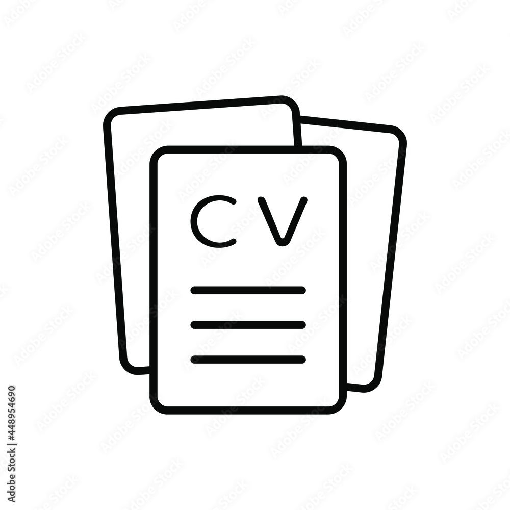 Poster cv icon vector set. resume illustration sign collection. user data user data.