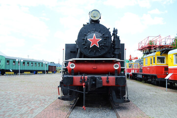 steam locomotive in the morning