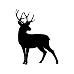 Silueta de ciervo en color negro