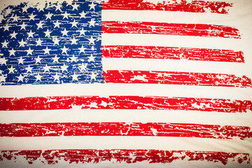 Vintage American flag background.