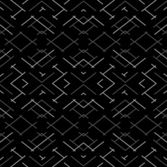 Abstract pattern with gray lines, isolated on a black background. Vector illustration.