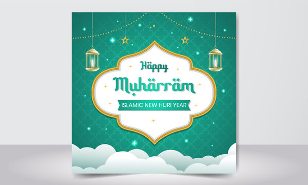 Islmaic new hijri year muharram 01 vector illustration background design