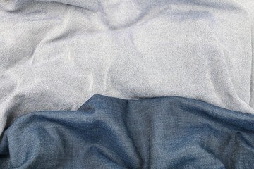 Blue and white wavy fabric.