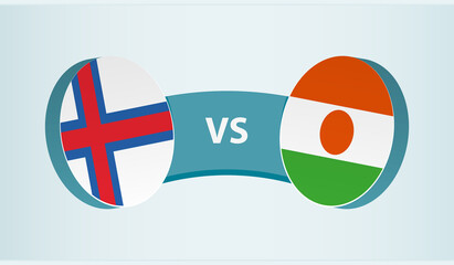 Faroe Islands versus Niger, team sports competition concept.