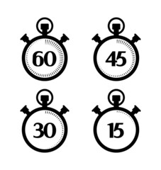Countdown. Analog timer icons set, illustration, Clock picture, watch icon