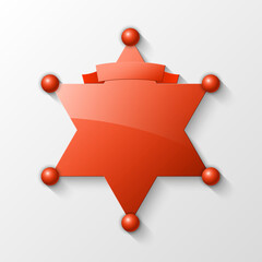 Sheriff metal gold star. policeman emblem. Police badge. Cop token. Sheriff steel badge, Six-pointed star, Policeman token