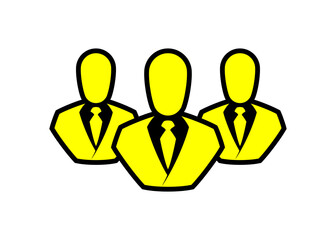 People line icon. Outline persons solid, group linear black pictogram. Simple image business collective people. Labor men collective silhouette. Office flat staff icon, bodyguards. Employees of bank