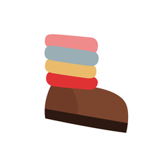 Isolated cartoon children's balloon boot. Simple doodle icon with shoes for baby goods, toys, applications. Element, object or clipart for design of banner kids clothing store, toy shop. Logo, emblem.