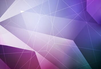 Obraz premium Light Purple, Pink vector backdrop with lines, triangles.