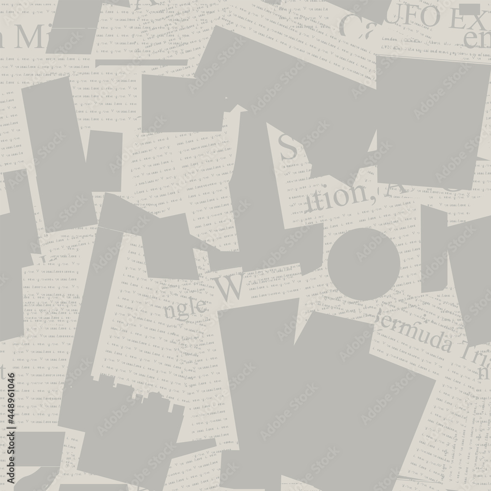 Poster chaotic monochrome vector background in grunge style. abstract seamless pattern with fragments of il