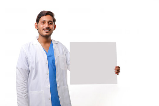 healthcare, profession and medicine concept - Young indian male