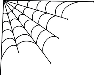 Corner spiderweb black linear icon. Halloween outline sign.