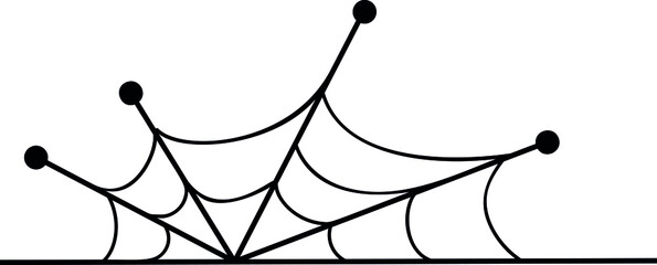 Spiderweb black linear icon. Halloween outline sign.