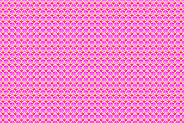 Seamless wallpaper with cute little heart icons lined up in pink tones on orange background.