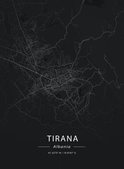 Map of Tirana, Albania