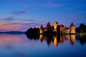 Trakai Island Castle in lake Galve, Lithuania