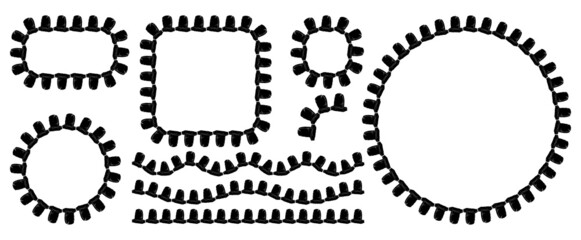 Grave Tombstone, Silhouette halloween border, frame and divider set. Simple vector design with spooky symbol. Horror holiday document template with copy space.