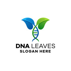 DNA Leaves Gradient Logo Template