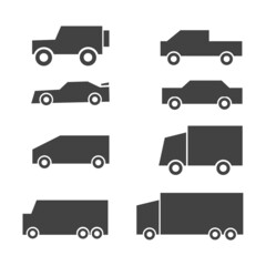illustration vector graphic of car icon set