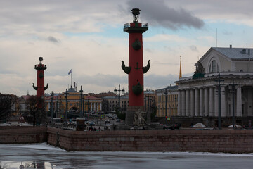 Fototapeta na wymiar street in St. Petersburg in bad weather