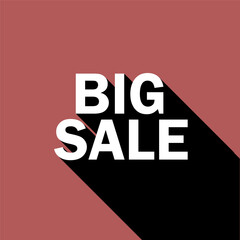Bis sale label with long shadow for promotion commercial or website sign.