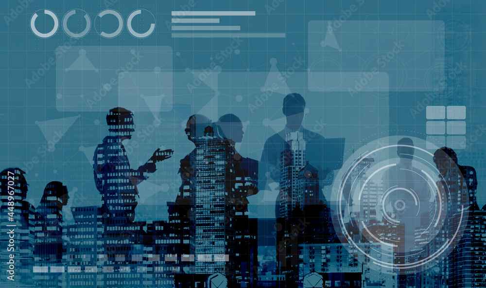 Aufkleber technology connection online networking medias conpt