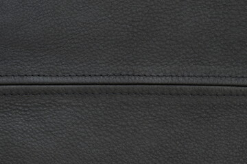 Black leather texture, part of the jacket. Leather jacket texture. 