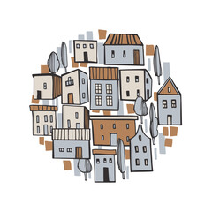 Houses. Vector  illustration.