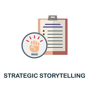 Strategic Storytelling flat icon. Simple sign from crowdfunding collection. Creative Strategic Storytelling icon illustration for web design, infographics and more