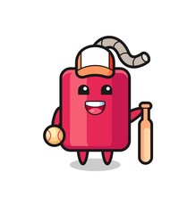 Cartoon character of dynamite as a baseball player