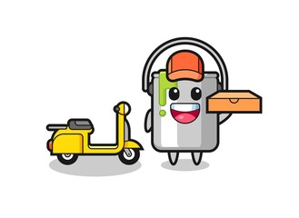 Character Illustration of paint tin as a pizza deliveryman