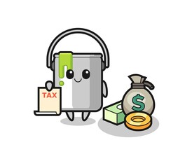 Character cartoon of paint tin as a accountant