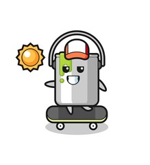 paint tin character illustration ride a skateboard