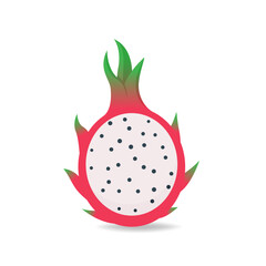 Illustration vector graphic of Half pitaya flat icon design. Dragon fruit draw isolated on white background.