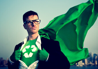 Environment superhero man