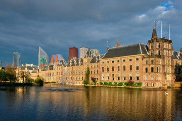 Hofvijver lake and Binnenhof , The Hague
