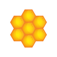 Illustration vector graphic of Honeycomb Icon beeswax gold hexagonal sign symbol on White background