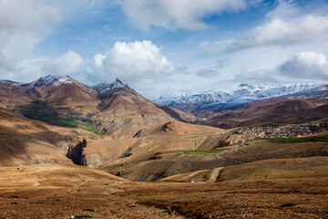 Comic Village. Spiti Valley, Himachal Pradesh, India