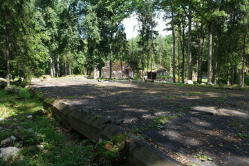 Ketrzyn, Gierloz, Poland - July 19, 2021: staff meeting barrack at the Wolf's Lair built by the Organisation Todt. Adolf Hitler's headquarters in poland.