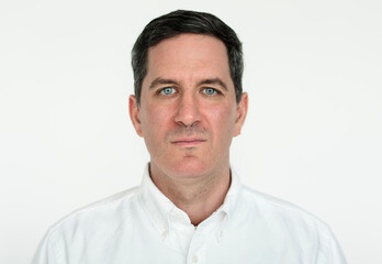 Obraz premium Worldface-American man in a white background