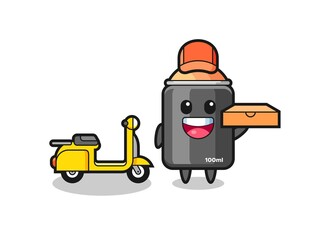 Character Illustration of spray paint as a pizza deliveryman