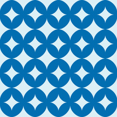 White four rays stars wallpaper. Blue background. Vector.