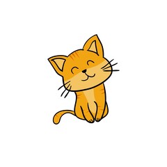 cute orange cat with smiley face perfect for pet shop and business element