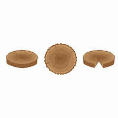 A tree in a cut, color isolated vector illustration in the cartoon style