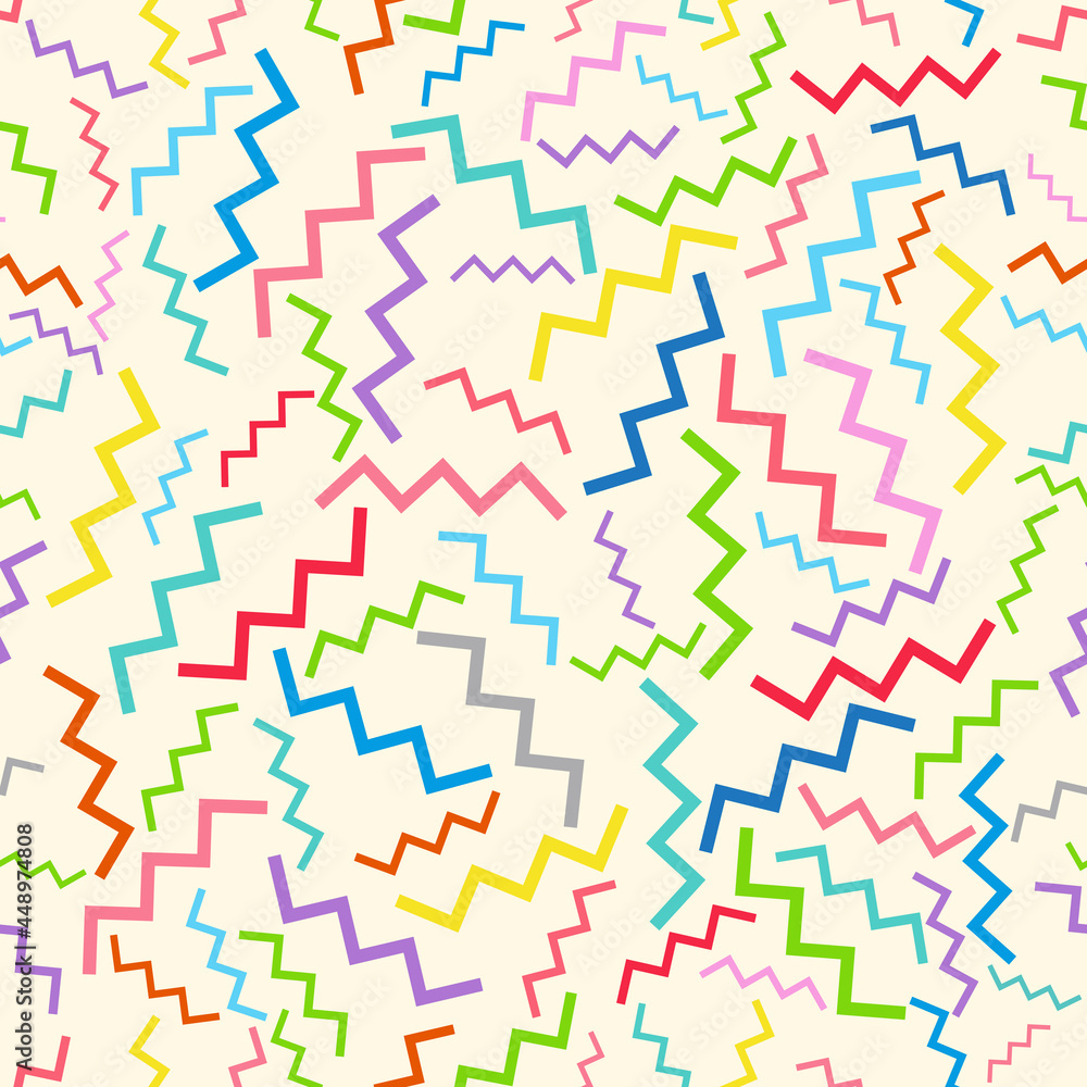 Aufkleber colorful multicolored zigzag seamless design for pattern and background