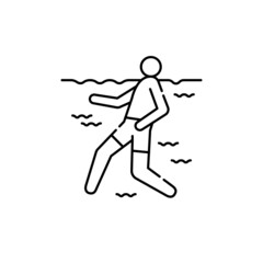 Swimming olor line icon. Pictogram for web page, mobile app, promo.