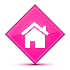Home icon isolated on special blue diamond button illustration