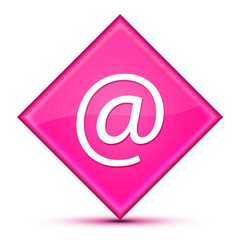 Email address icon isolated on special blue diamond button illustration