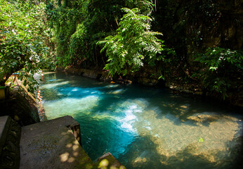 Fototapeta na wymiar Natural pool in Bantimurung National Park, a popular tourist destination in Maros, South Sulawesi, Indonesia 