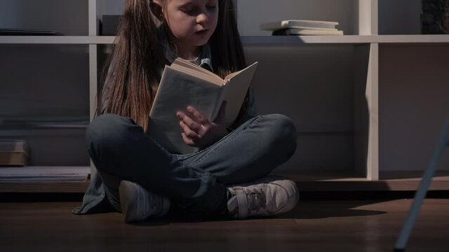 kids hobby night fairytale reading home girl book